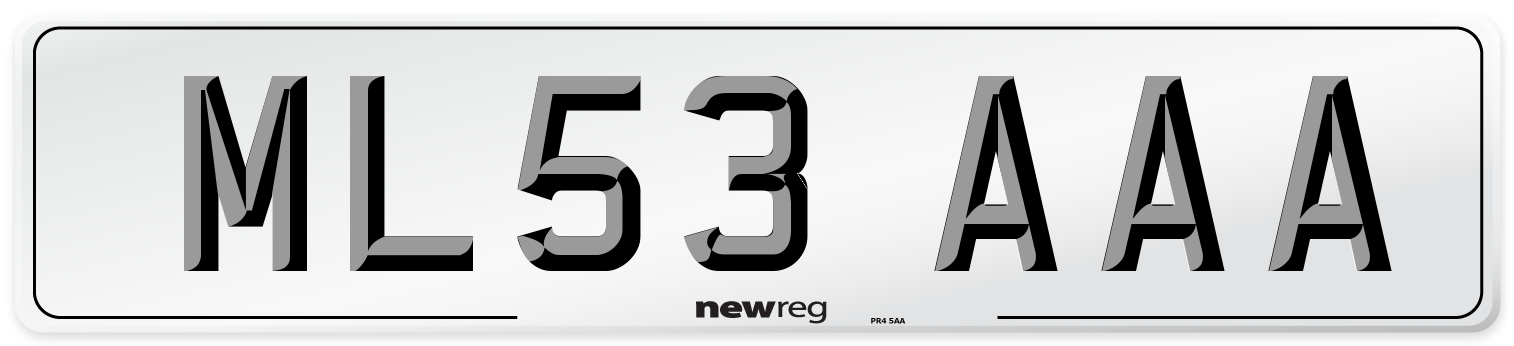 ML53 AAA Number Plate from New Reg